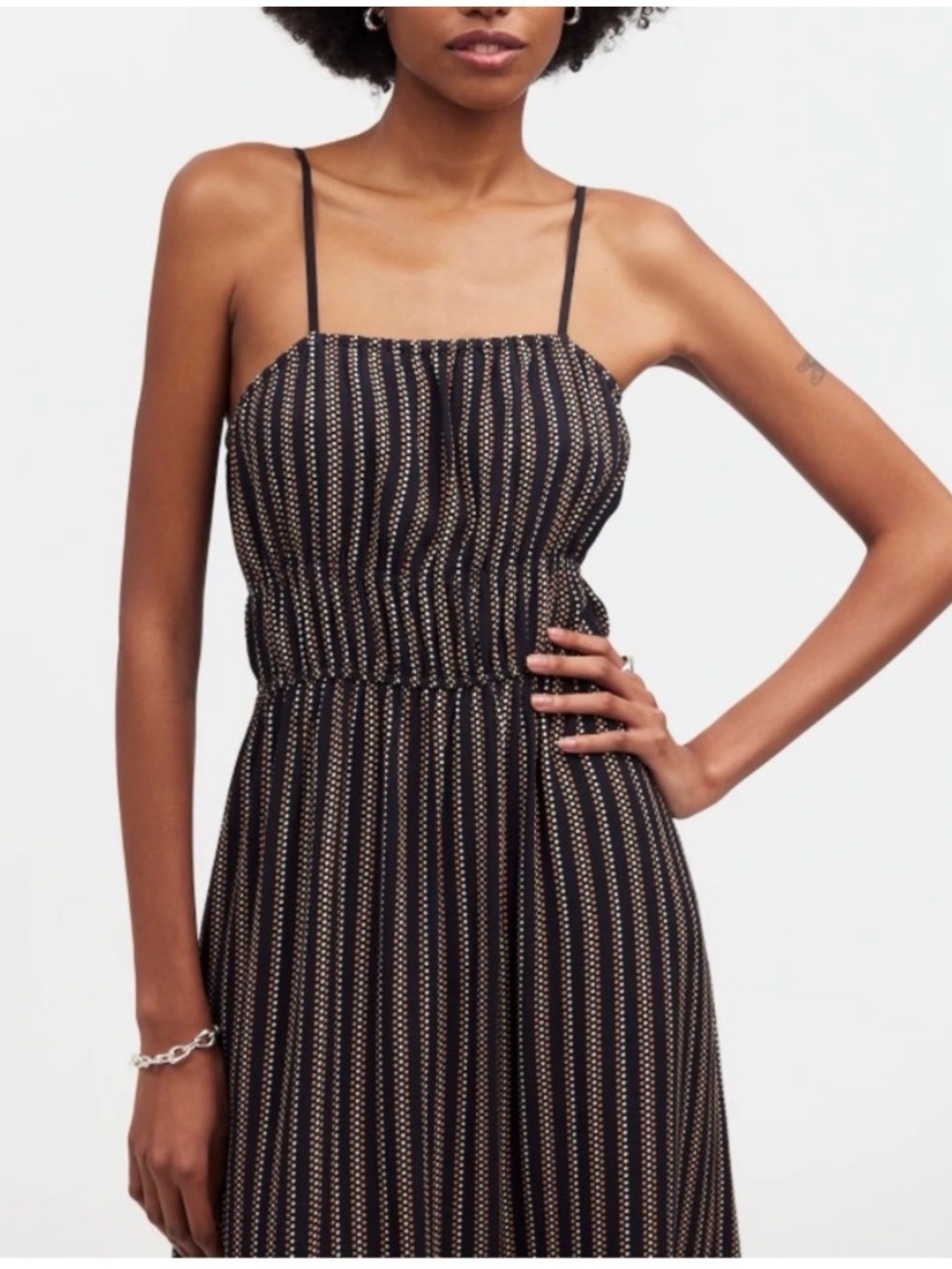 Madewell Multi Striped Spaghetti Strap Dress